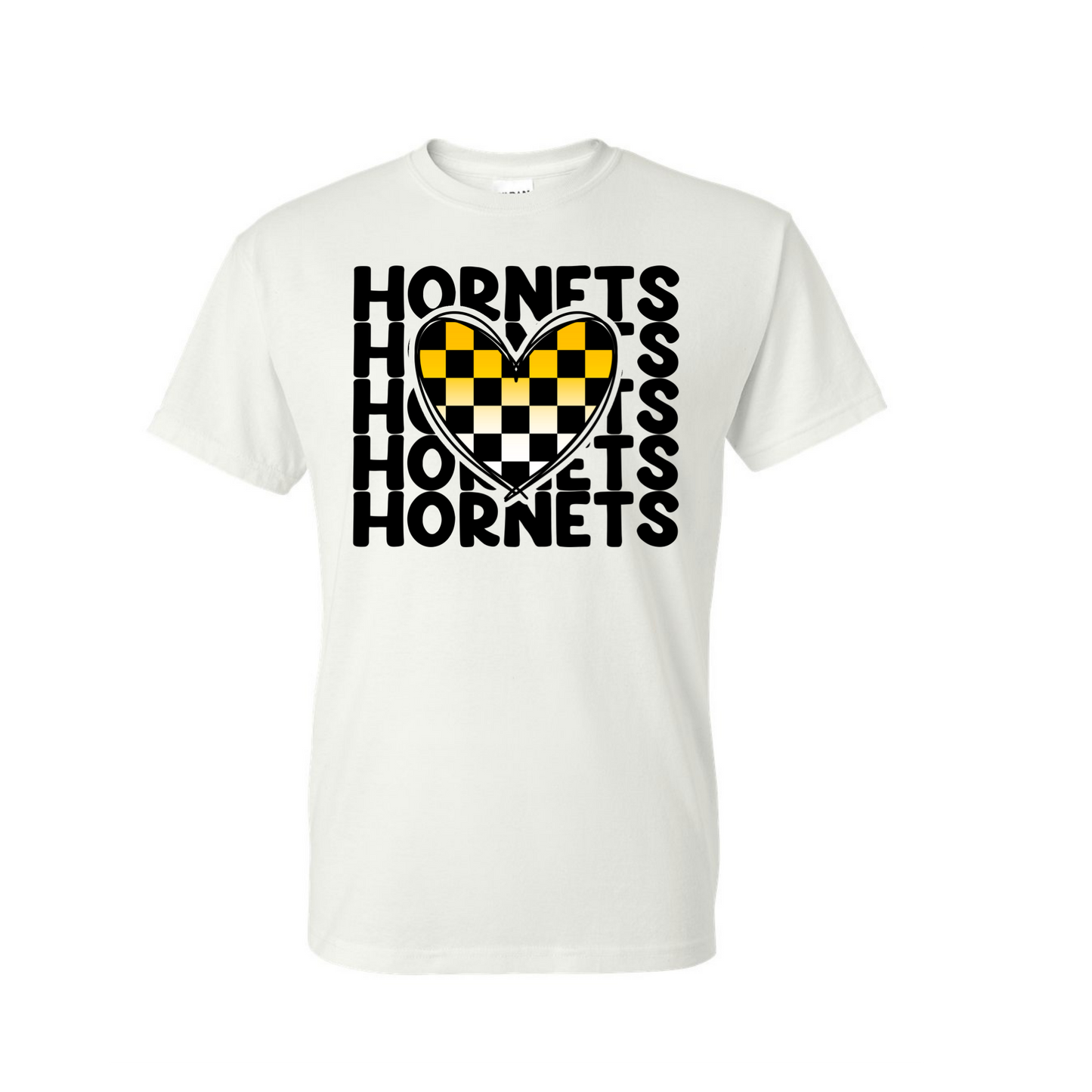 Gatesville Hornets White Tee - Checkered Hornets