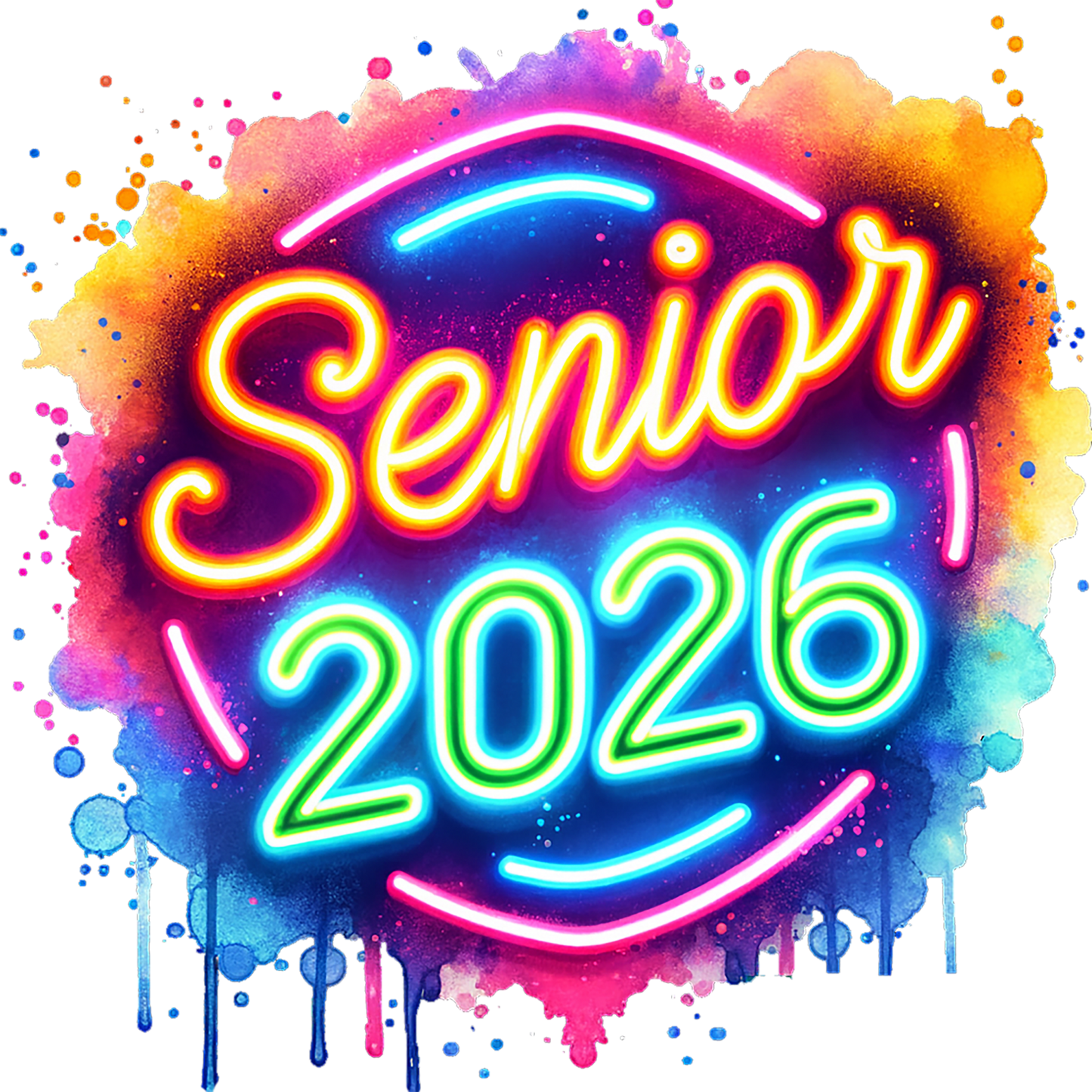 Senior 2026 Neon Window Decal