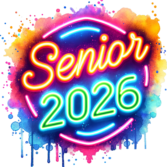 Senior 2026 Neon Window Decal