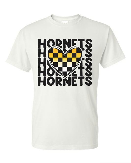 Gatesville Hornets White Tee - Hornets Checkered